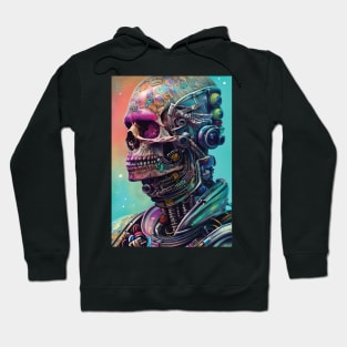 Skeleton Astronaut | Space Skull | Dystopian Art | Skull Astronaut Artwork | Fantasy Astronaut Skull Hoodie